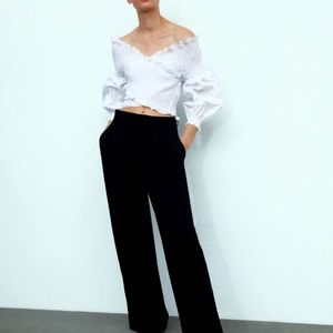 Zara woman crop top smock arms
